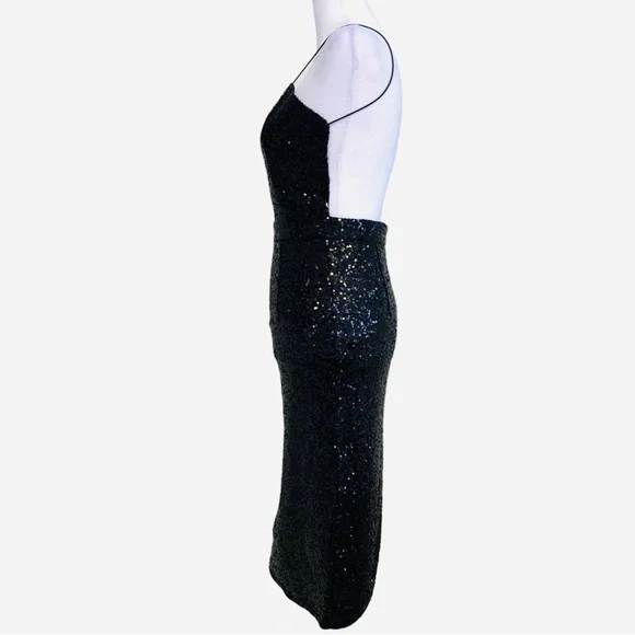 Rehab | Nearly Naked Backless Sequin Midi Dress Black Size S - Picture 6 of 16